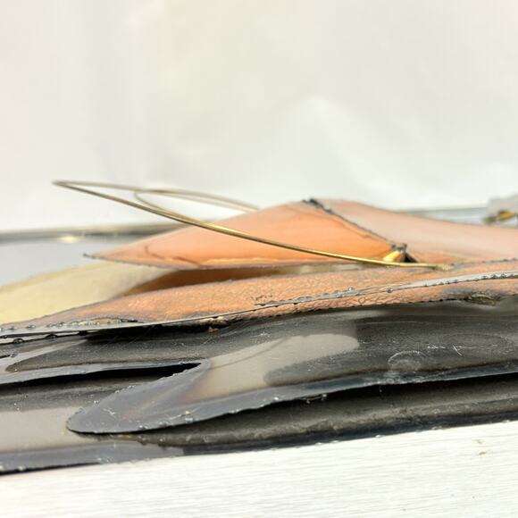 Vintage MCM Sailboat Framed Metal Wall Art 3D Sculpture Copper Brass 20" x 16.5" - Picture 3 of 8